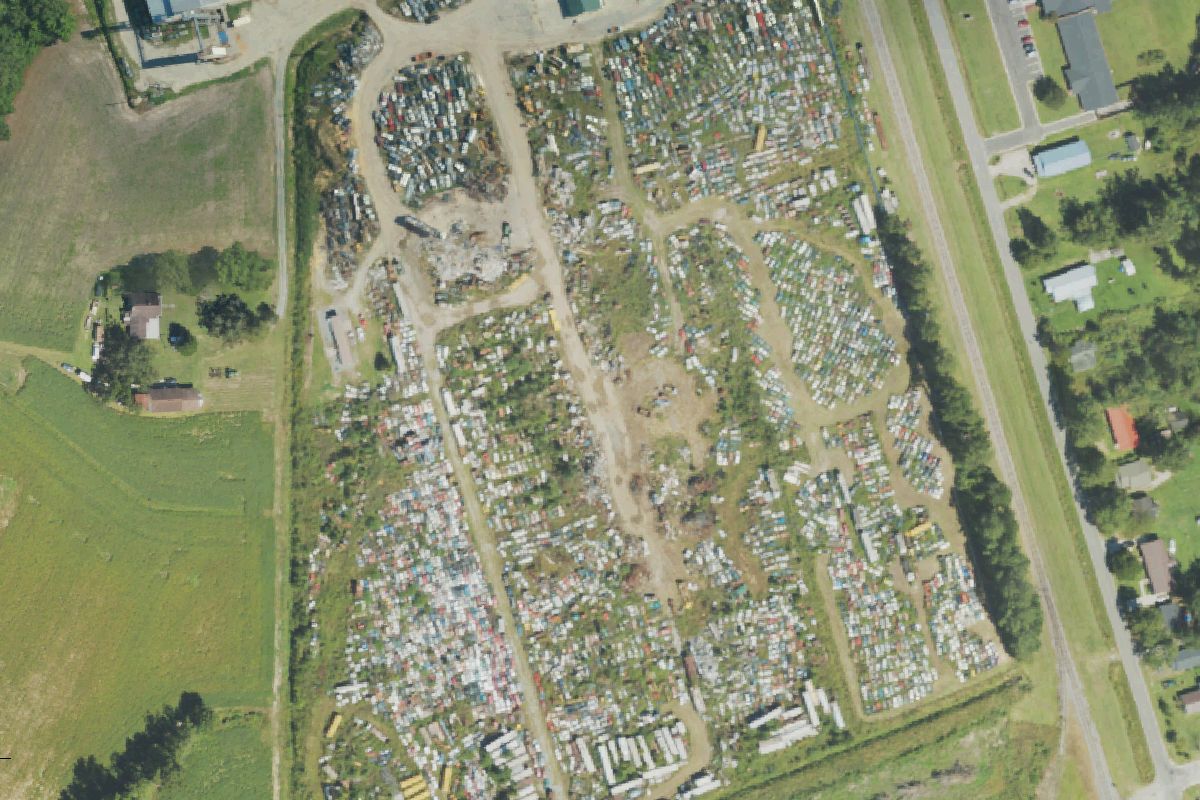 Aerial photo of Encore Recycling