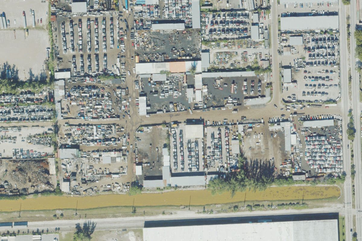 Aerial photo of Junk Yard Opa Locka