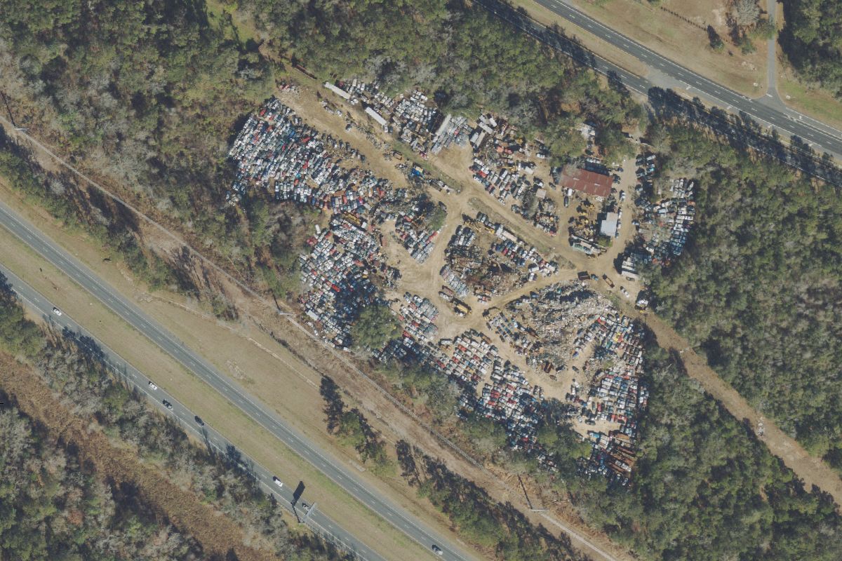Aerial photo of Ace Salvage