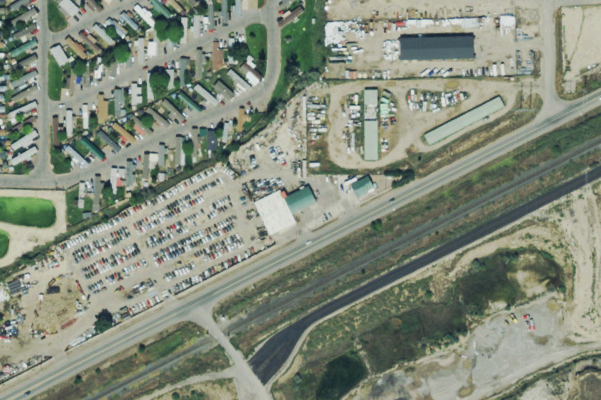 Aerial photo of Trade Center Auto Recyclers at 27925 Hwy 6