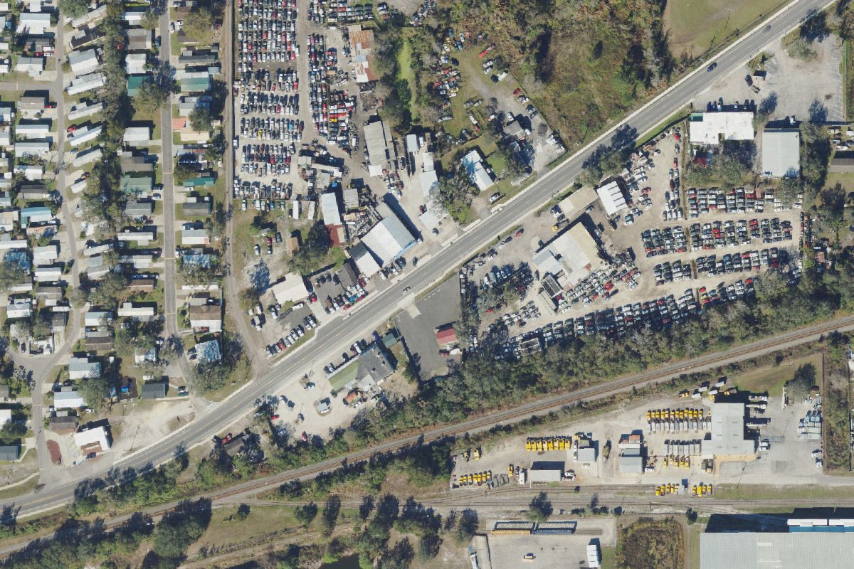 Aerial photo of Plant City Auto Salvage Service at 4303 Hwy 574