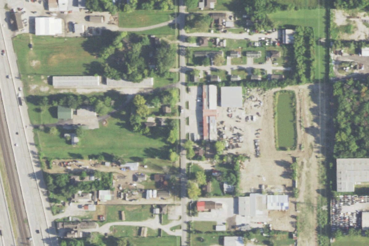 Aerial photo of Tex Mex Used Auto Parts Trucks at 13410 Luthe