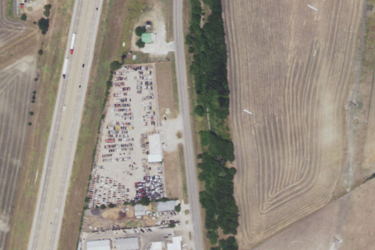 Aerial photo of Highway 77 Auto Salvage at 2302 S Highway 77