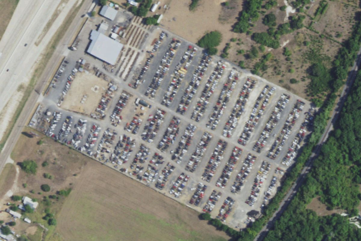 Aerial photo of Anderson Auto Salvage at 13683 North I-35 Frontage Road
