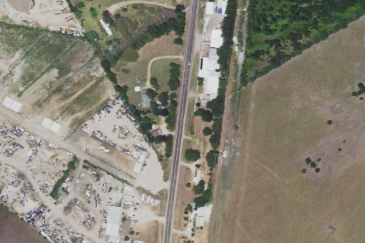 Aerial photo of B Auto Recycling at 3210 S Highway 77