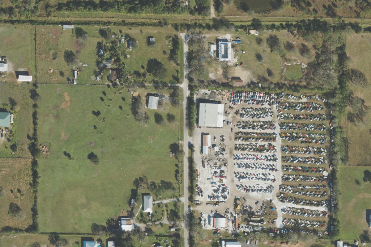 Aerial photo of Action Auto Recycling at 2266 NW 42nd Ave