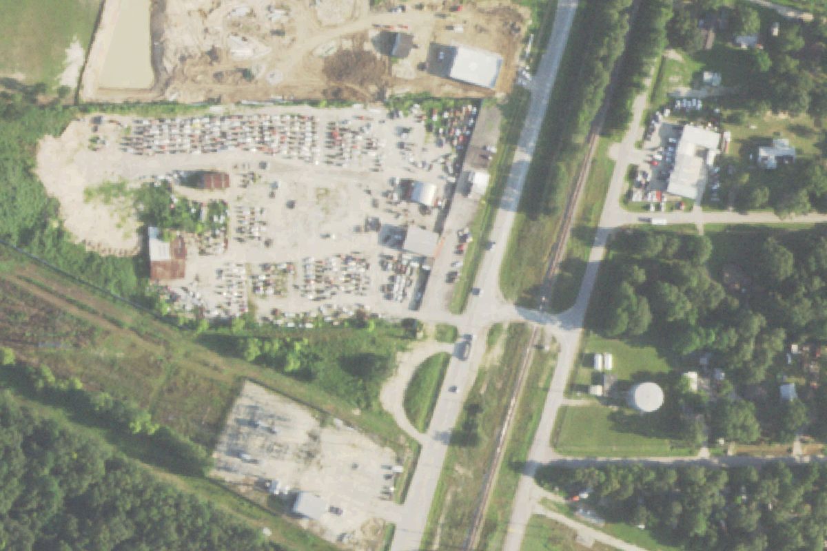 Aerial photo of Dixie Used Auto Parts at 21404 Loop 494