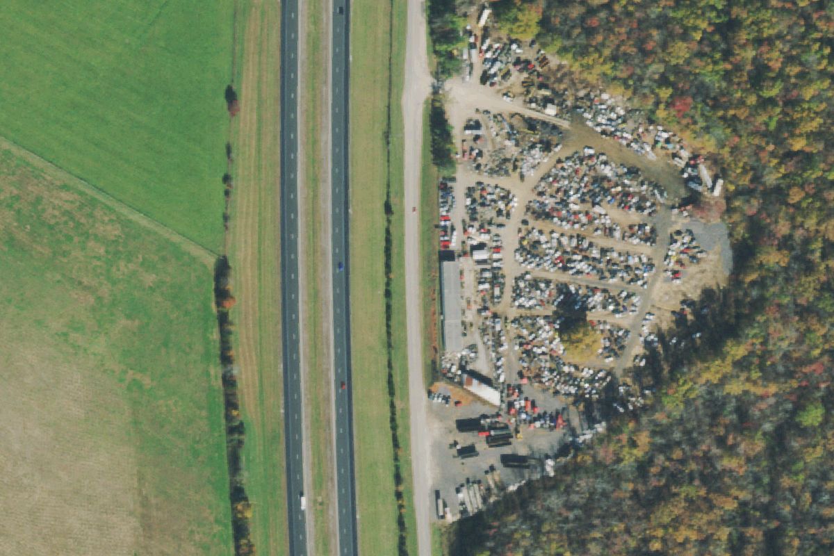 Aerial photo of Scott's Auto Salvage and Sales at 5840 Roberts Matthews Highway