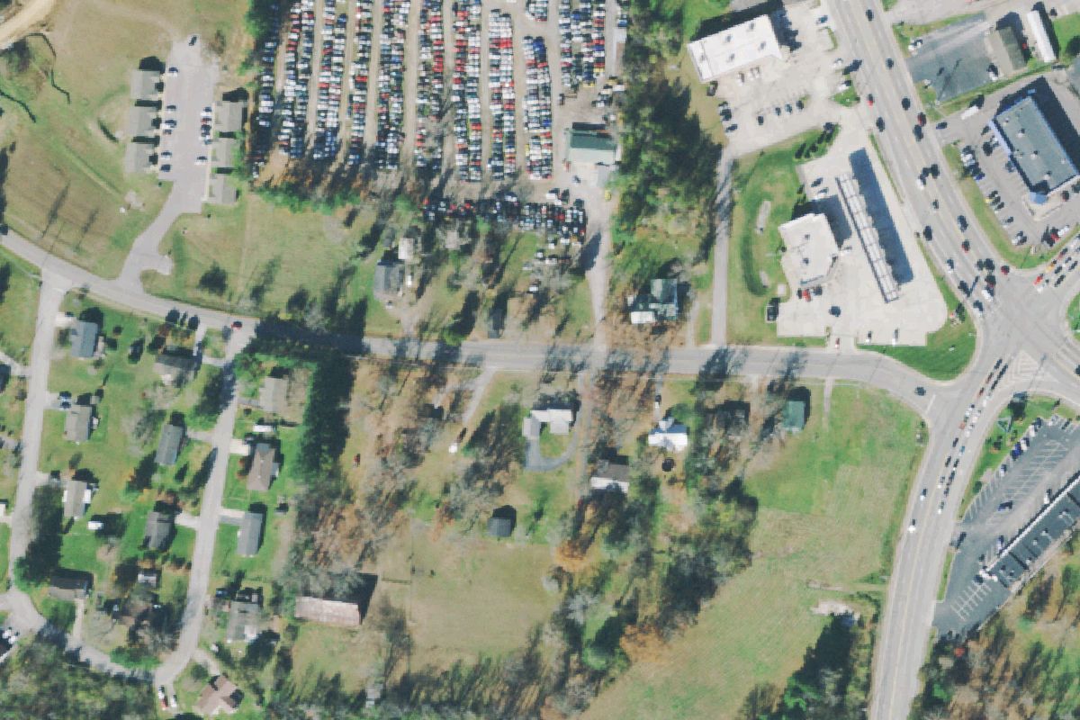 Aerial photo of A & B Body Shop