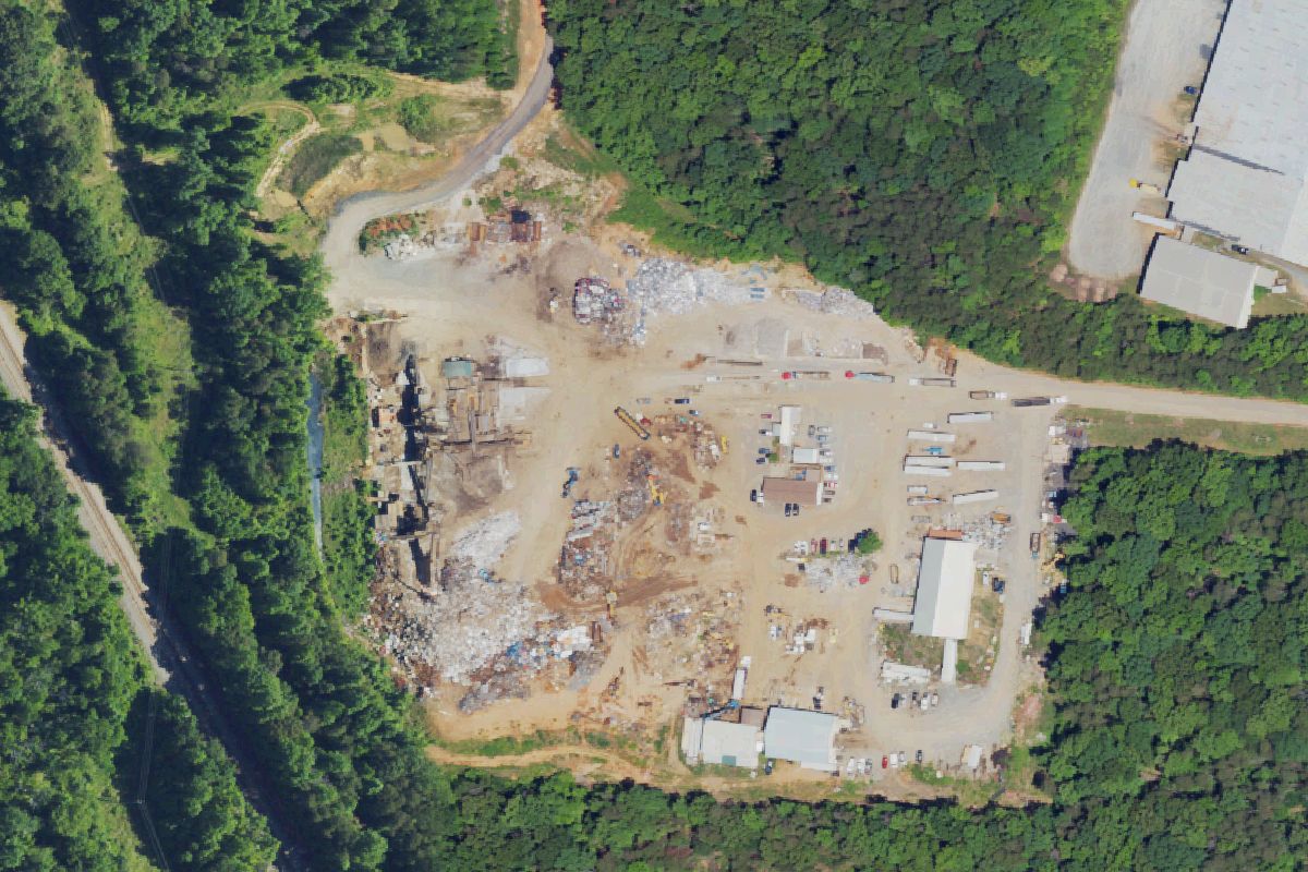 Aerial photo of Foss Recycling at Reidsville