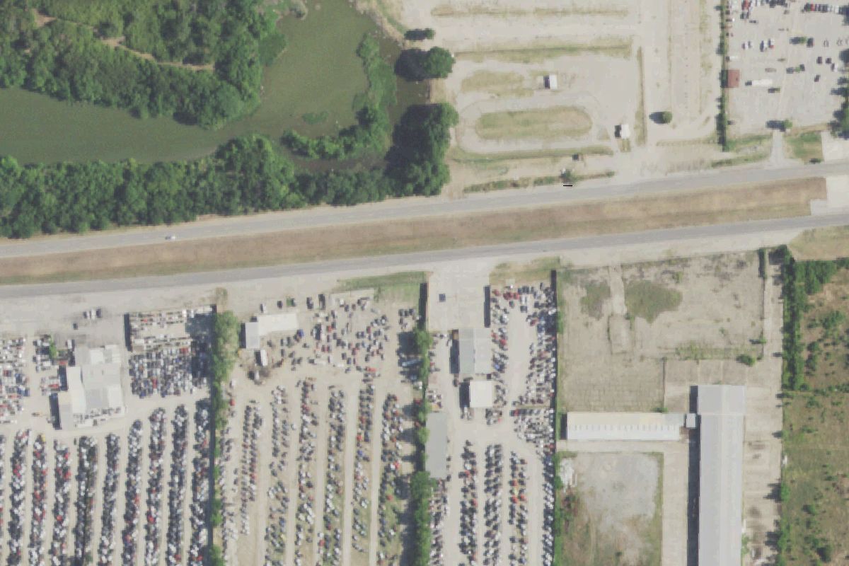 Aerial photo of Star City Auto Recyclers at 4100 E Jerrerson St