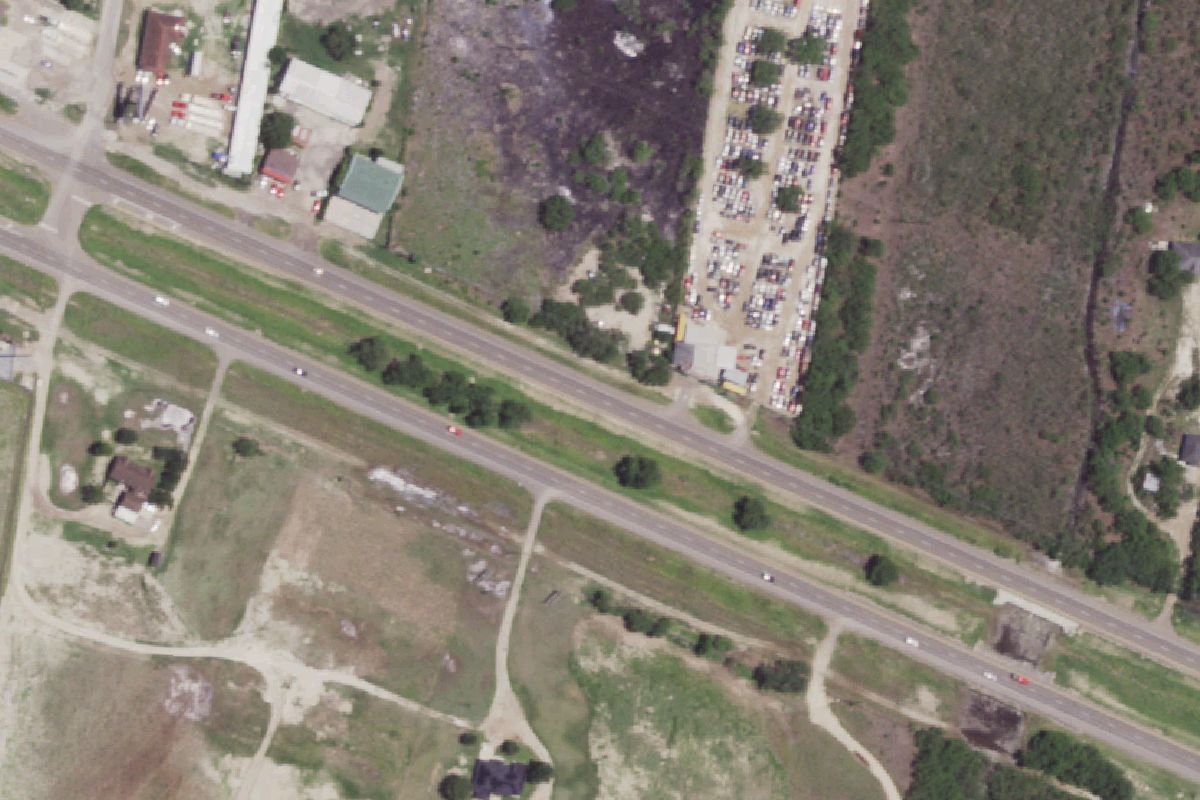 Aerial photo of Garza's Junk Yard