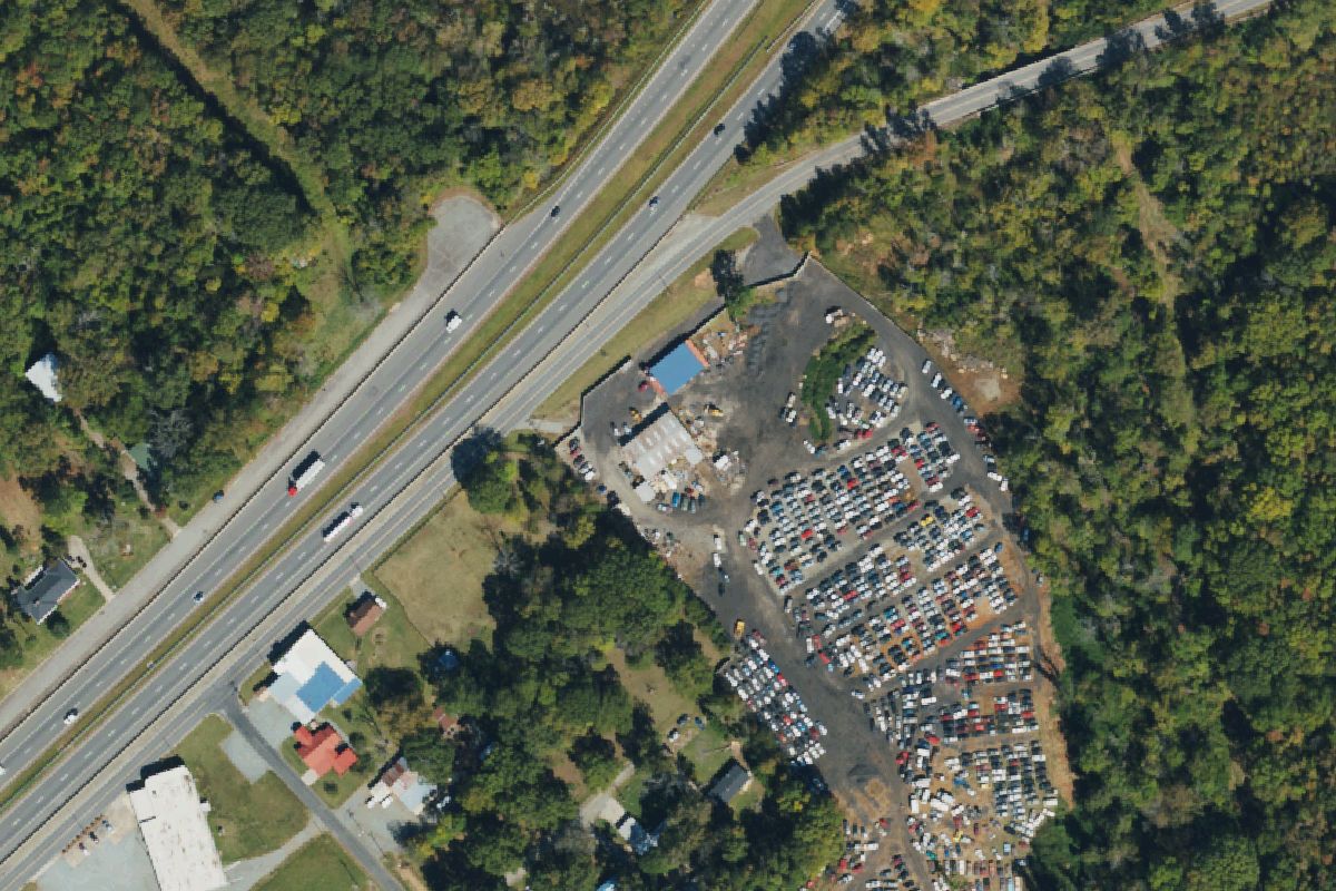 Aerial photo of Mark's Used Parts