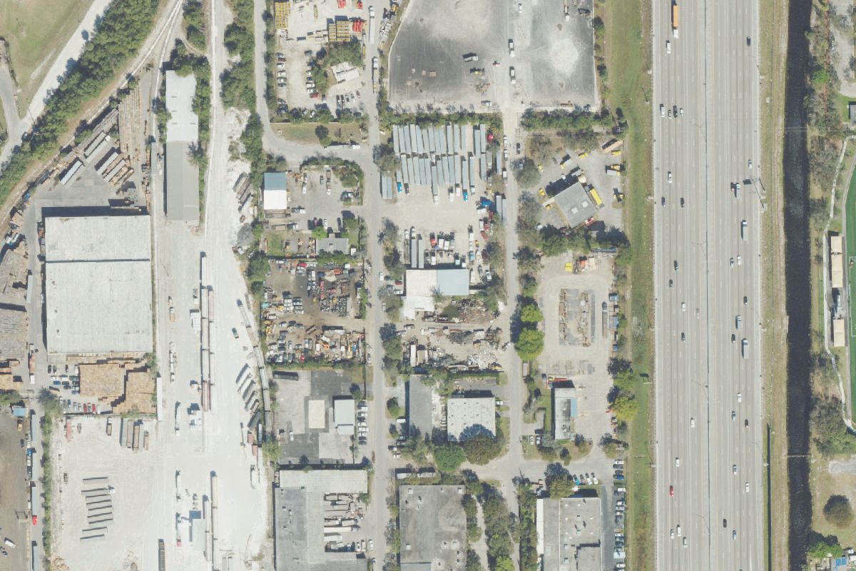Aerial photo of Scrap Metal Recycling