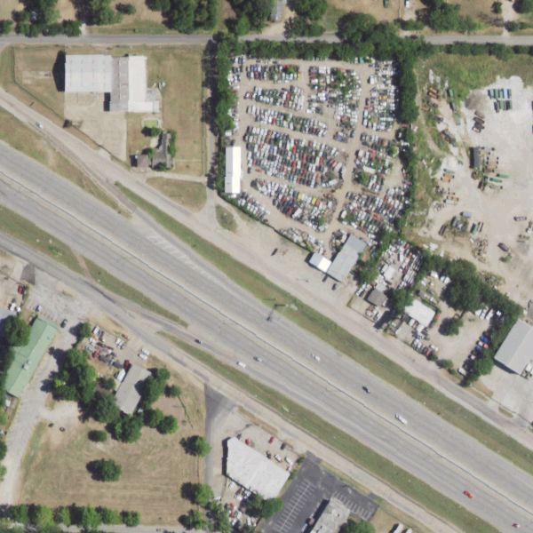 Aerial photo of Da Hawn Freeway Auto Salvage