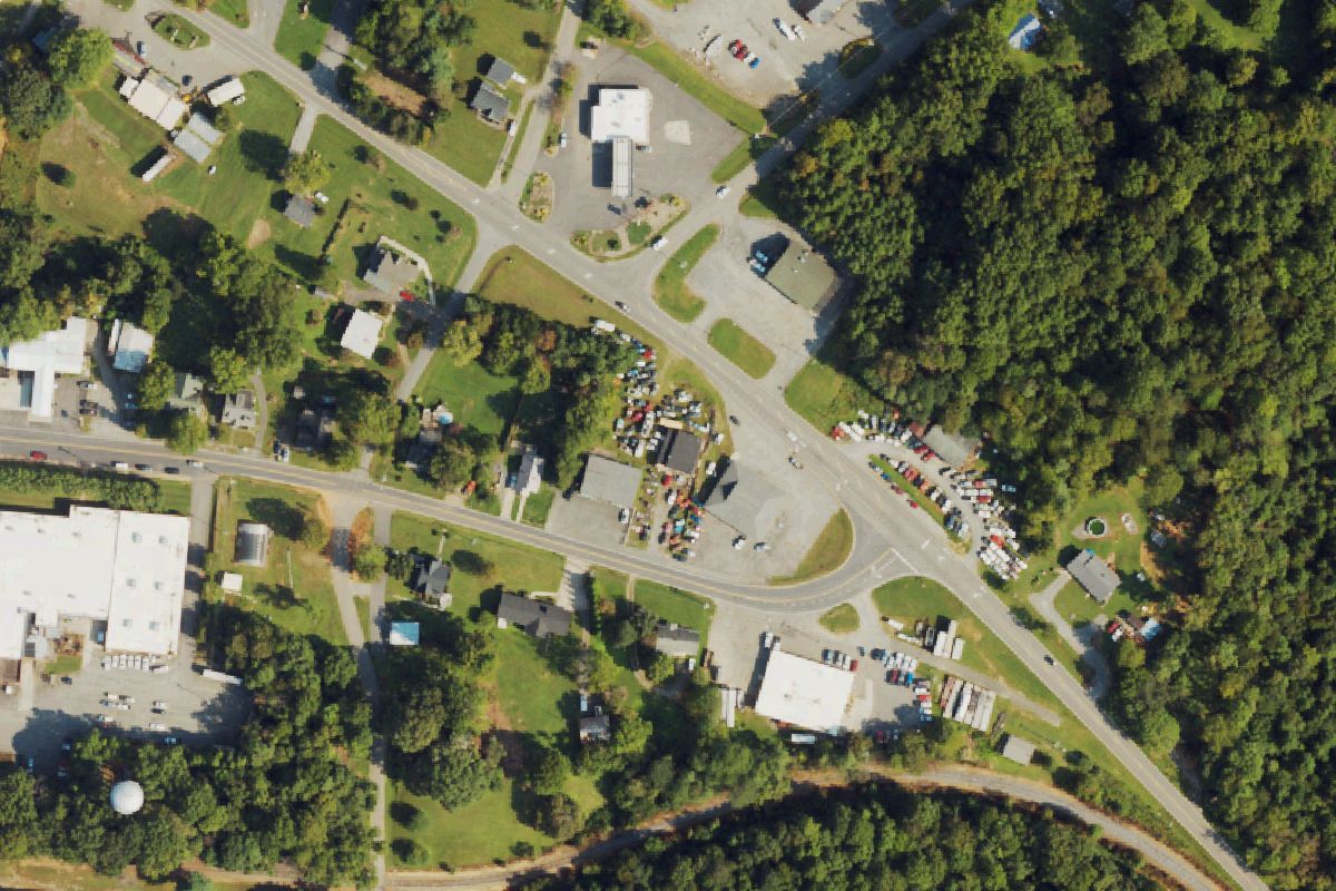 Aerial photo of Foothills Salvage at 715 East Main Street