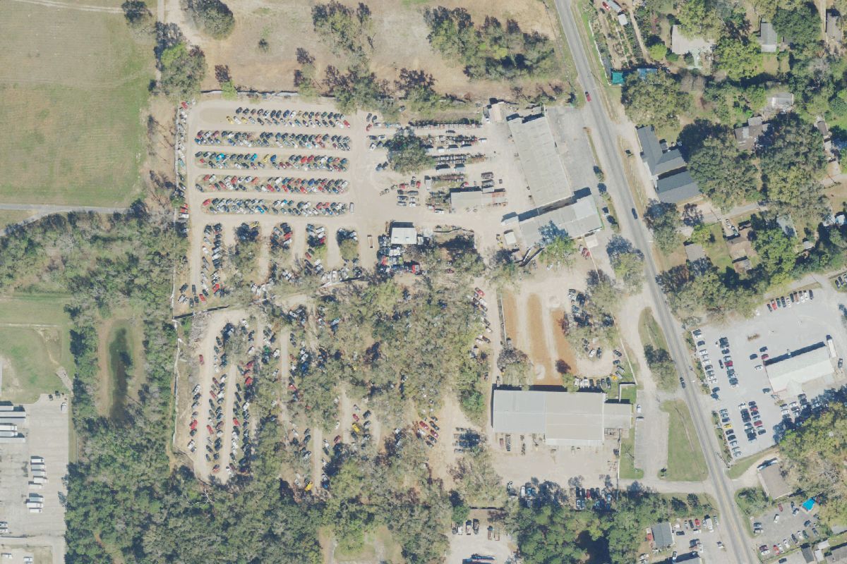 Aerial photo of Butler Auto Recycling at 6401 N Palafox St