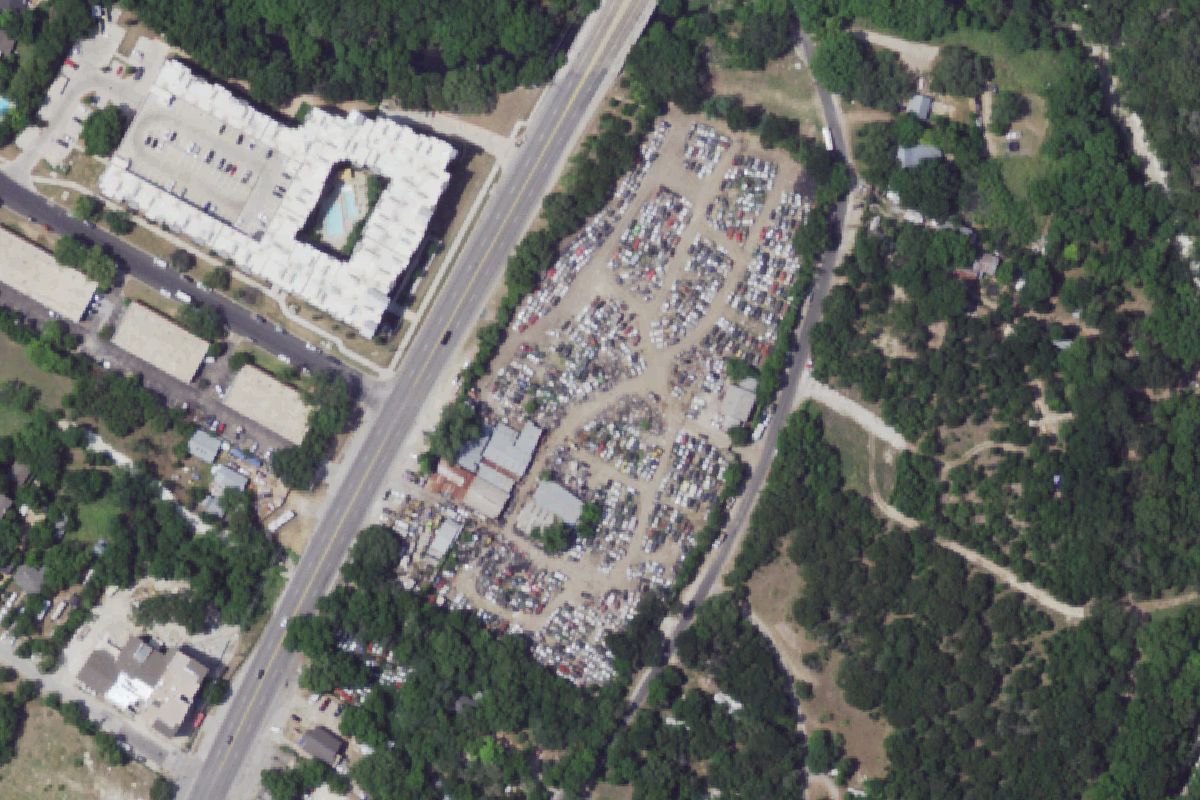 Aerial photo of Austin Express Auto Parts at Austin