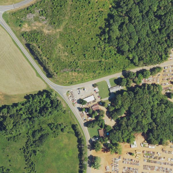 Aerial photo of White's Service Station & Garage