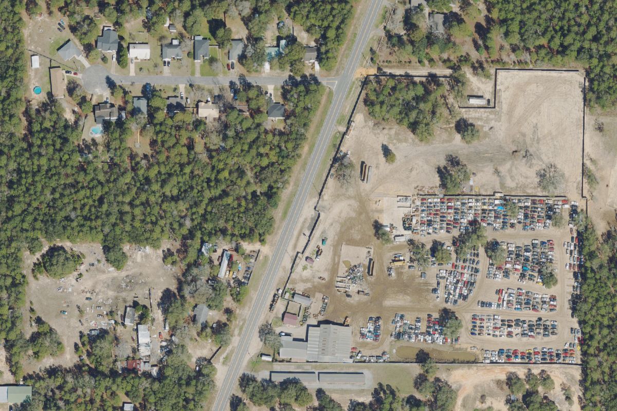 Aerial photo of AA Auto Salvage & Recycling at 442 County Rd 1087