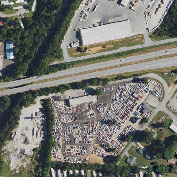 Aerial photo of AAA Auto Salvage
