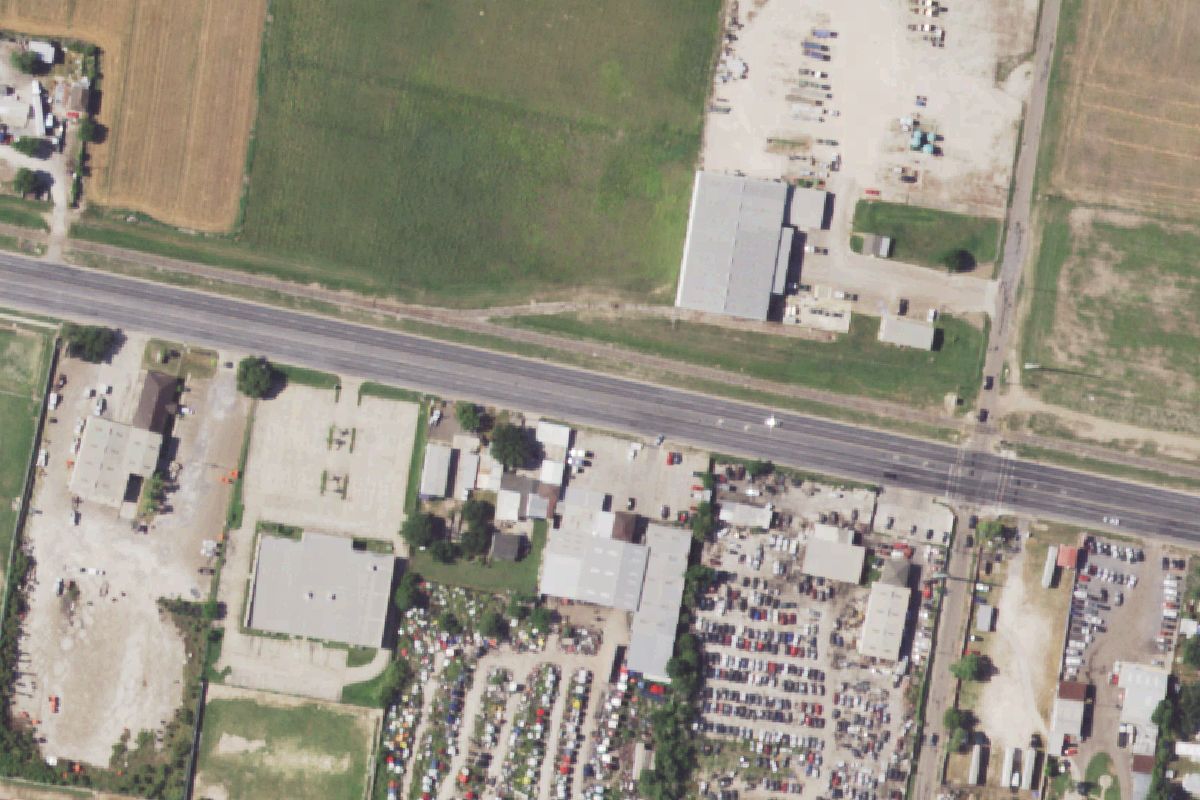 Aerial photo of Valley Heavy Equipment & Used Parts at 121 E Business Highway 83