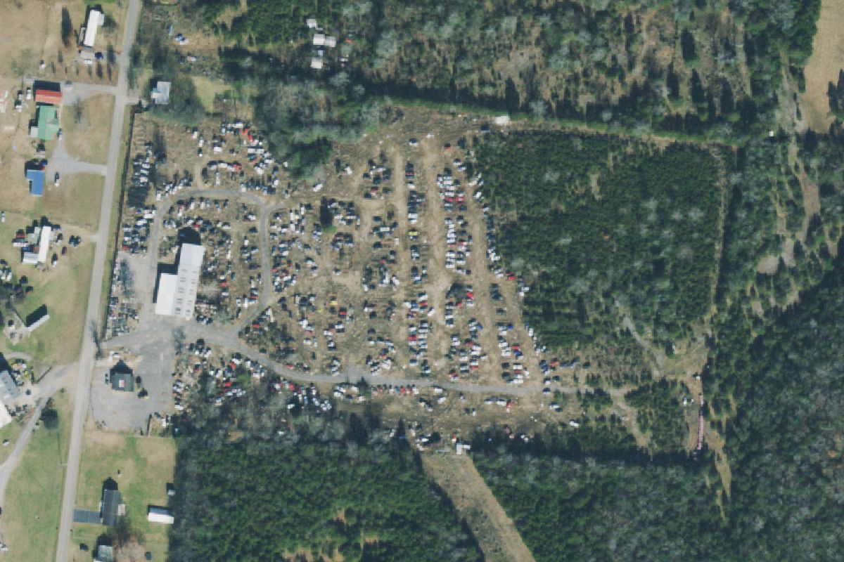 Aerial photo of USA Auto Sales, Service & Salvage at 126 Gregory Mill Road