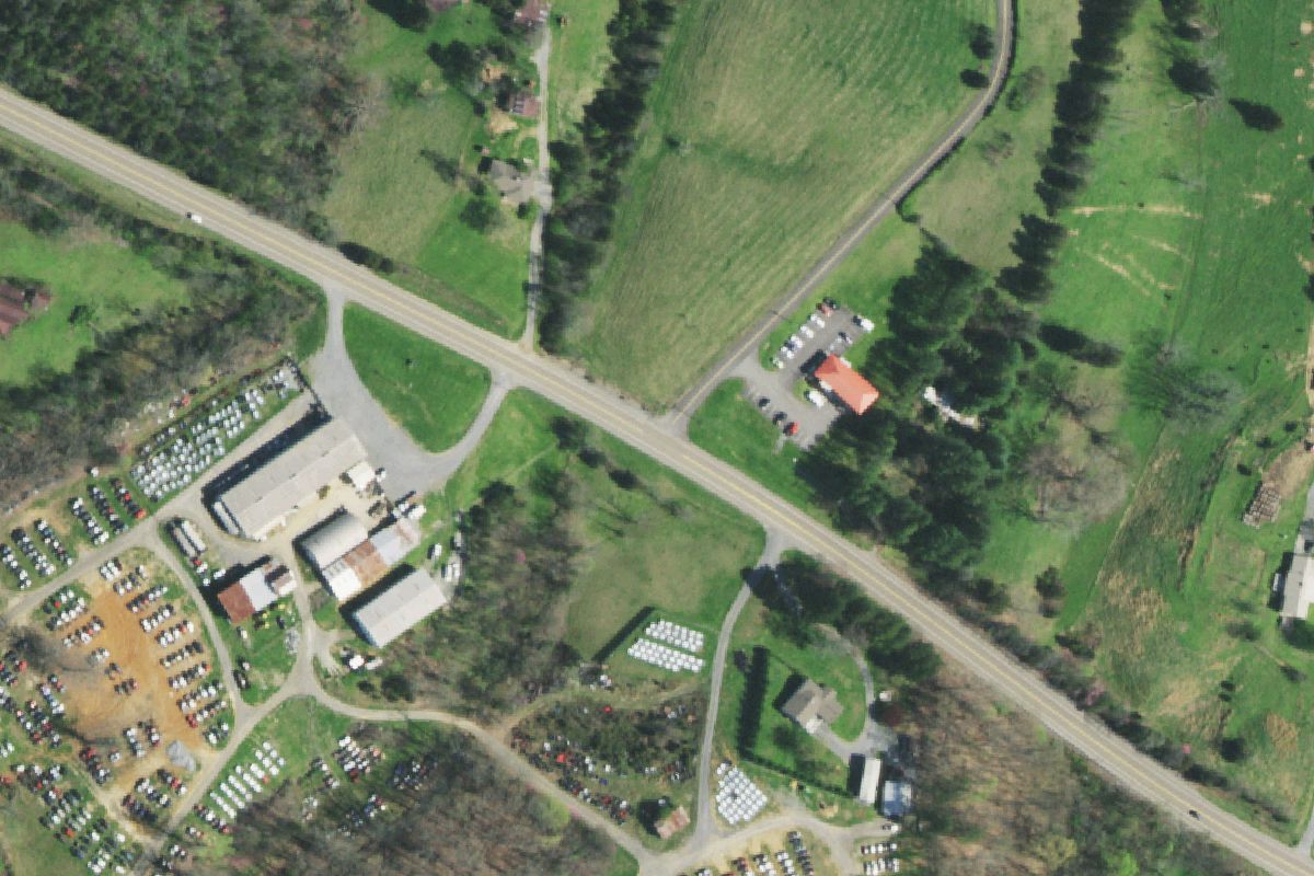 Aerial photo of Strange Auto Salvage