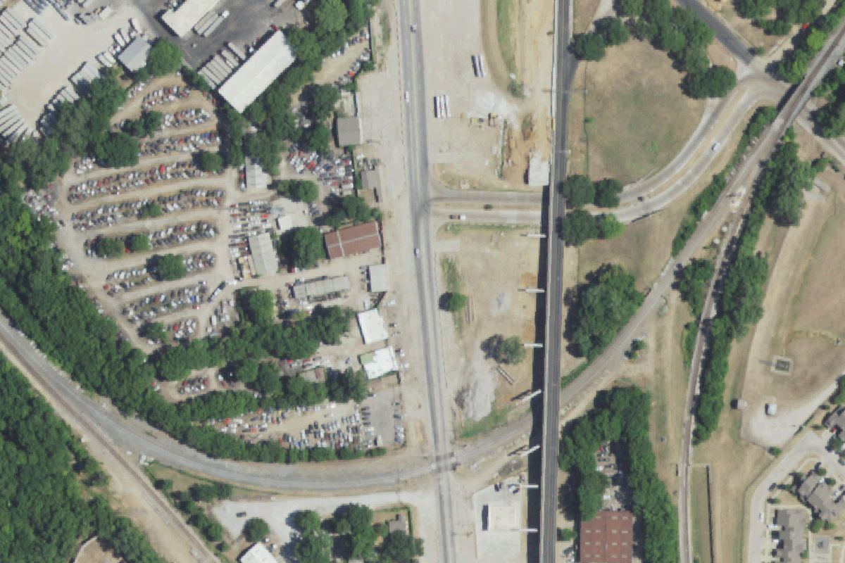Aerial photo of A1 Auto Partes at 5427 S Lamar St