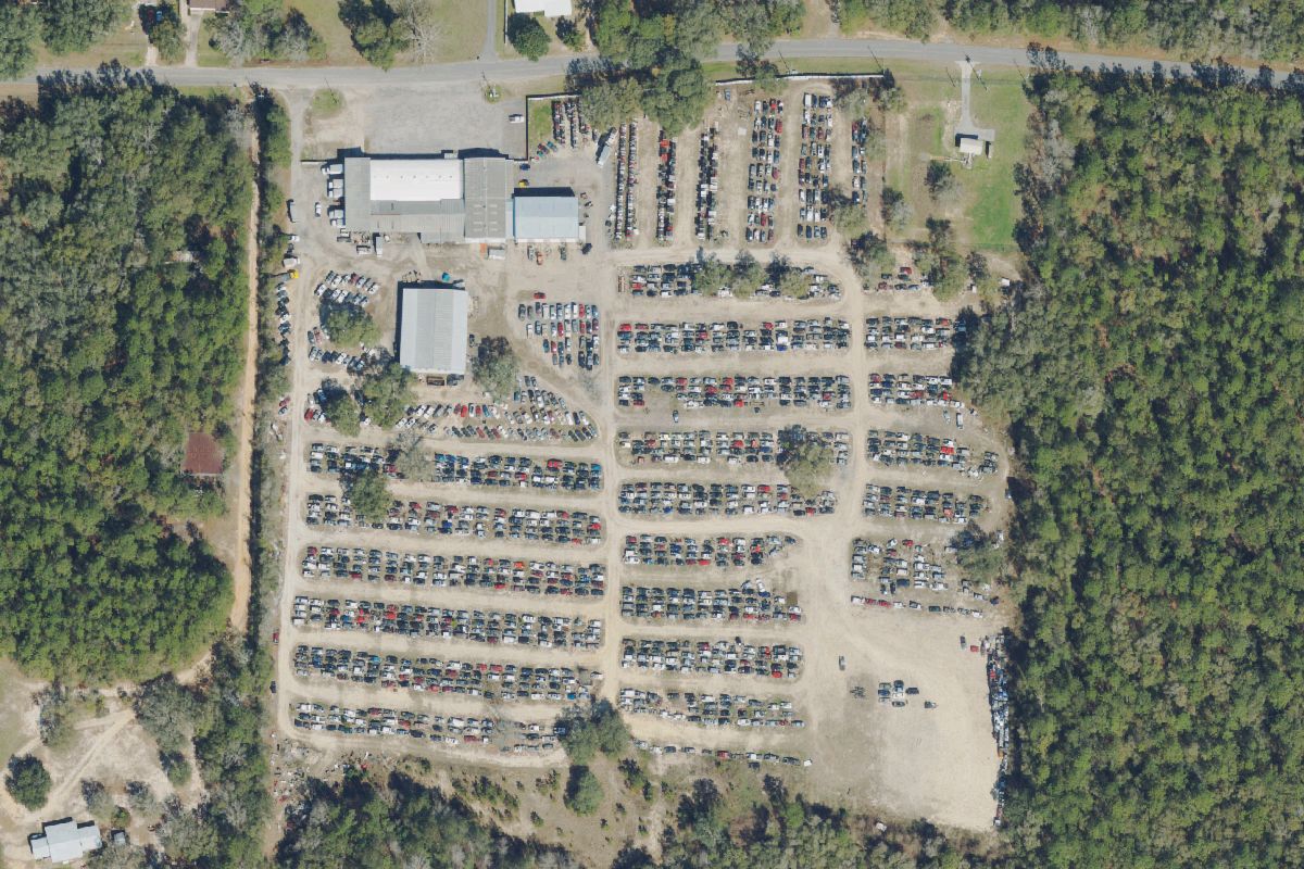 Aerial photo of Garry's Auto Recycling at 1261 E Chestnut Ave