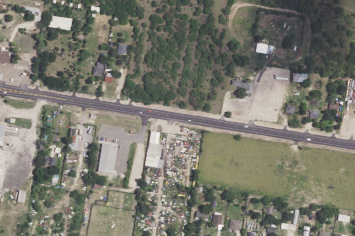 Aerial photo of Tres Estrellas Auto Salvage at 4309 W Mile 7 Rd