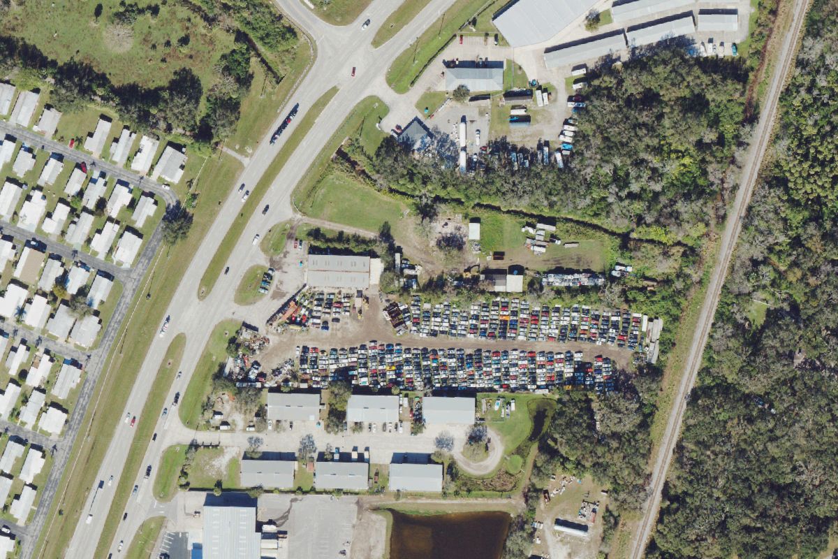 Aerial photo of B & F Auto Parts