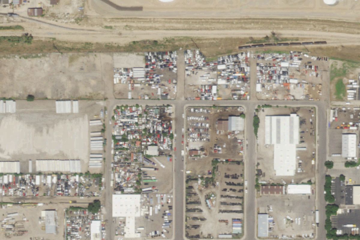 Aerial photo of Old Yeller Auto at 5385 Garfield St