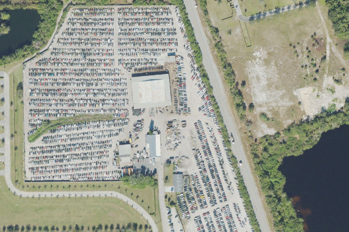 Aerial photo of LKQ Melbourne at 7298 Waelti Drive