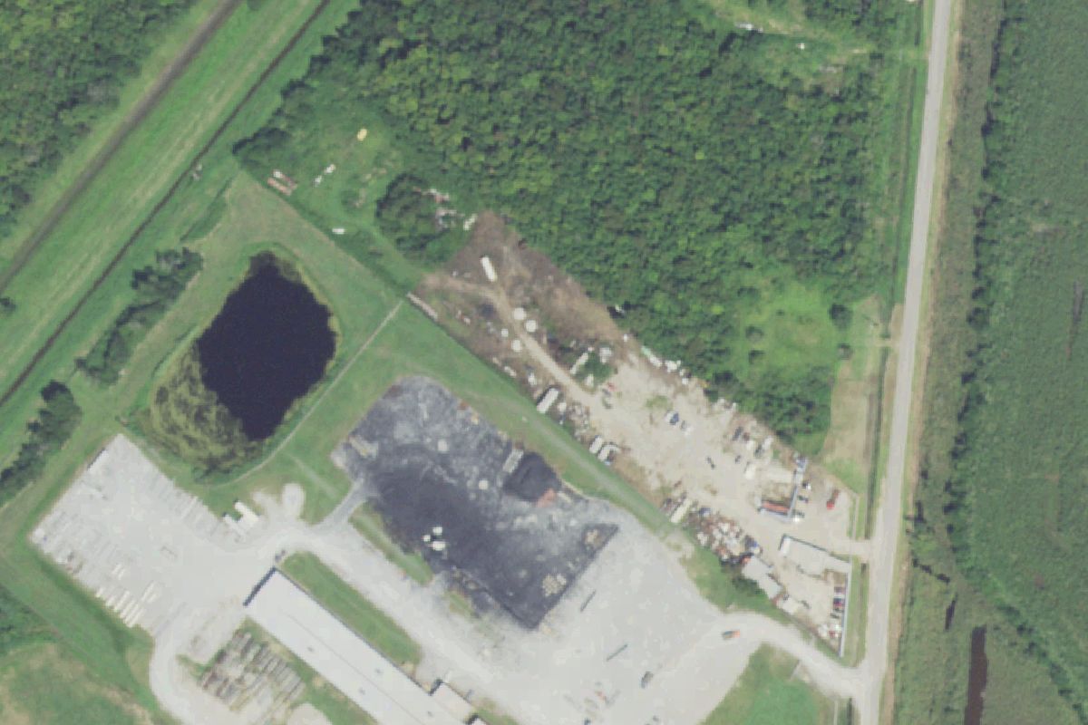 Aerial photo of Brians Wrecker Service at Port Arthur