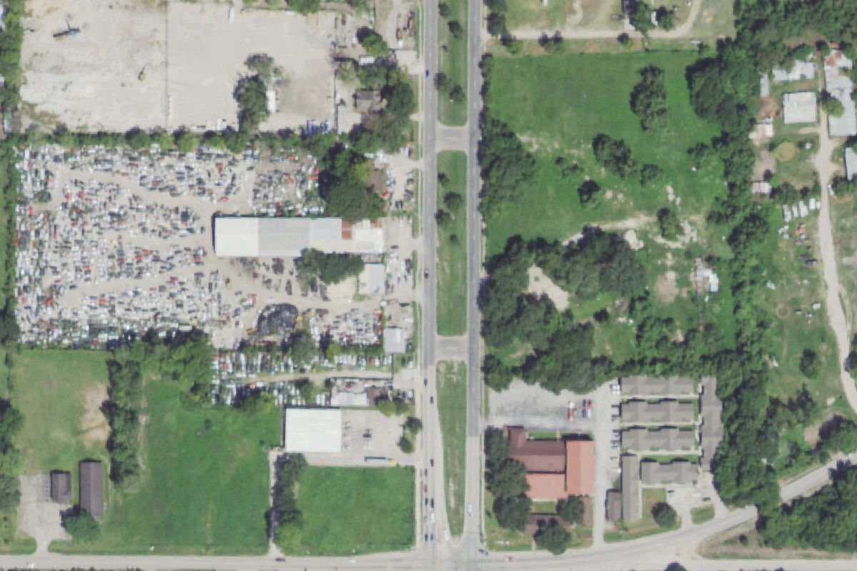 Aerial photo of Basir Auto Recycling at 13130 Cullen Blvd