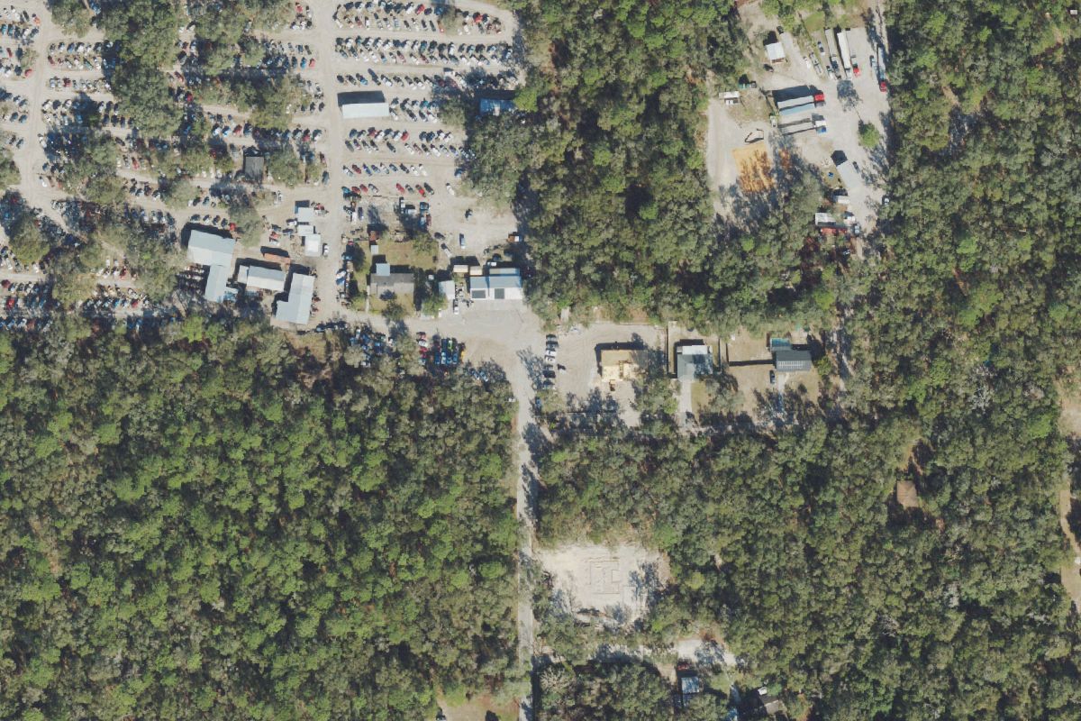 Aerial photo of M & K Used Auto Parts at 3100 N Sparkman Ave