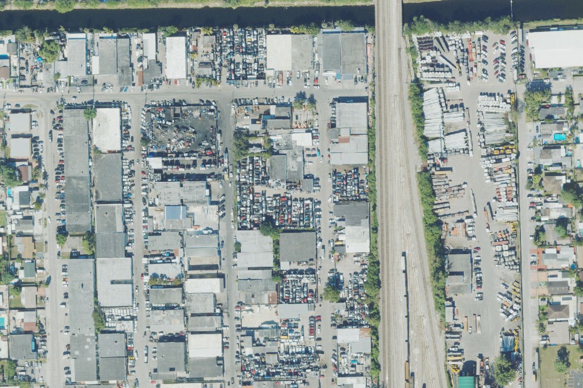 Aerial photo of 11th Avenue Auto Recyclers at 5151 E 11 Ave