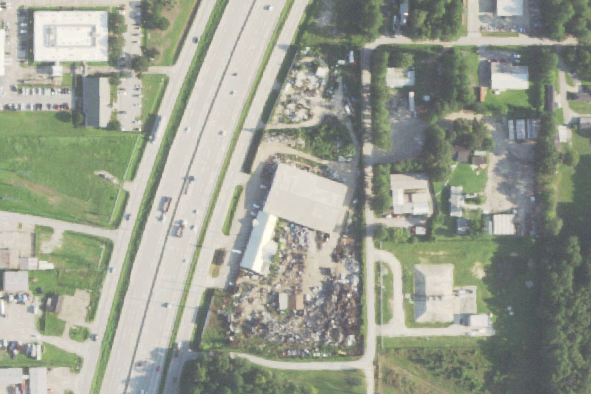 Aerial photo of New Caney Recycling at 21227 Eastex Freeway