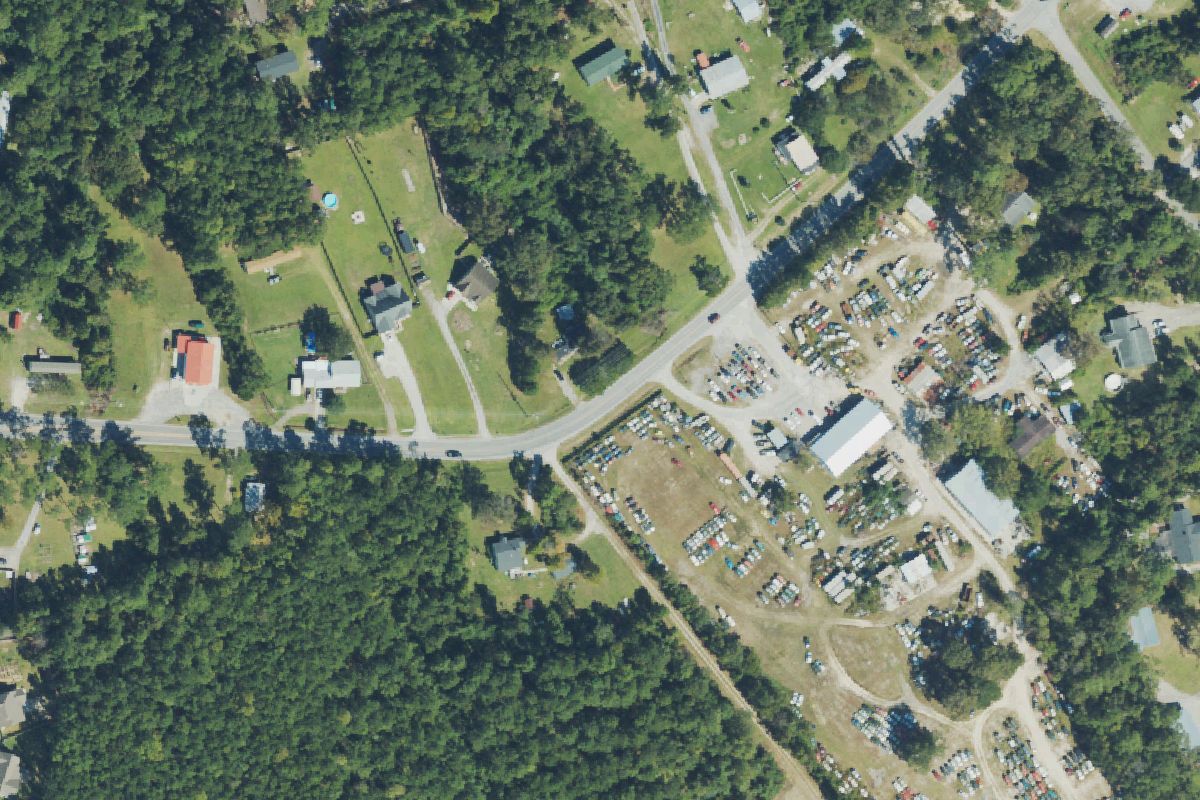 Aerial photo of Odums Garage & Auto Salvage - Hubert