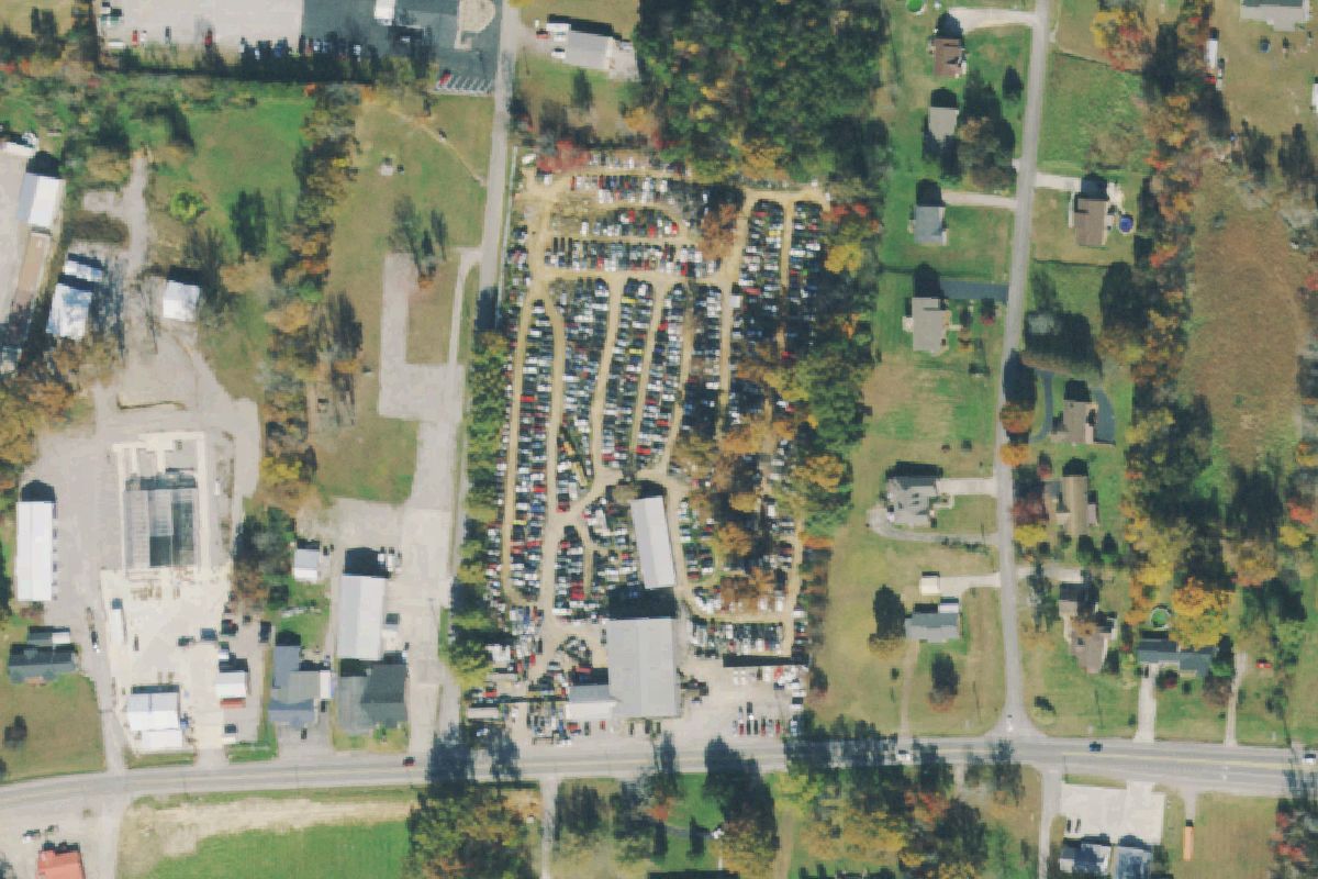 Aerial photo of Aenon Auto Recycling and Parts at 2140 West Broad Street