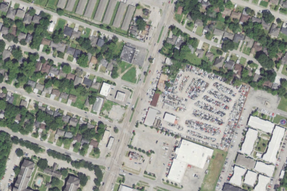 Aerial photo of Scott Street Auto Parts at 7115 Scott Street