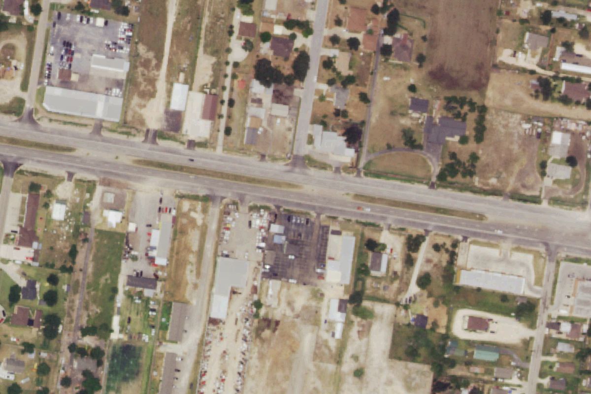 Aerial photo of Texas Auto Parts at 8060 E State Hwy 107