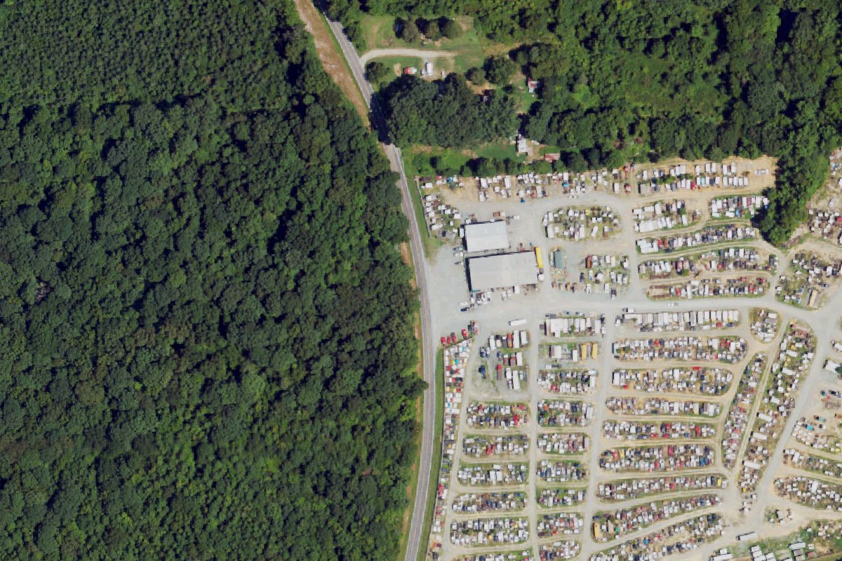 Aerial photo of Marsh Auto Parts Truck Division at 3700 Siler City Snow Camp Rd