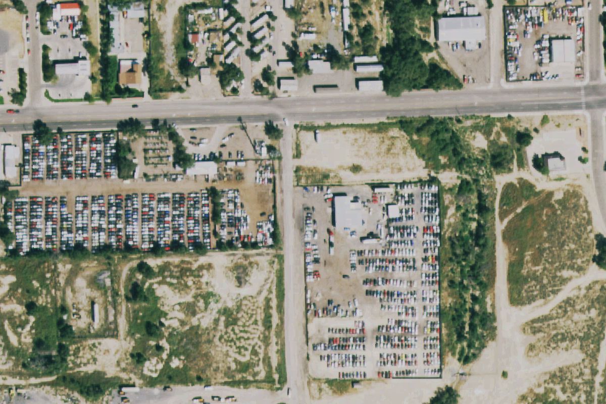 Aerial photo of Toms Auto Salvage