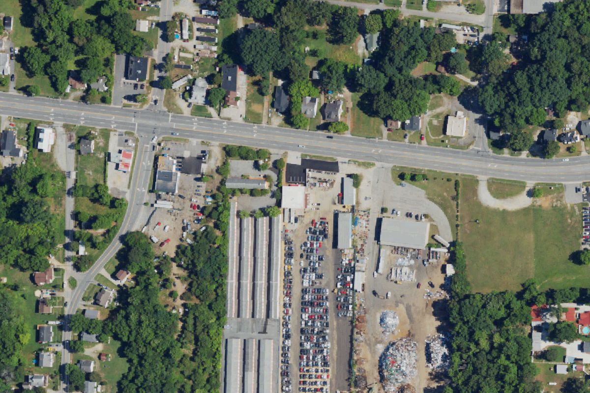 Aerial photo of High Point Auto Salvage at 2711 West English Road
