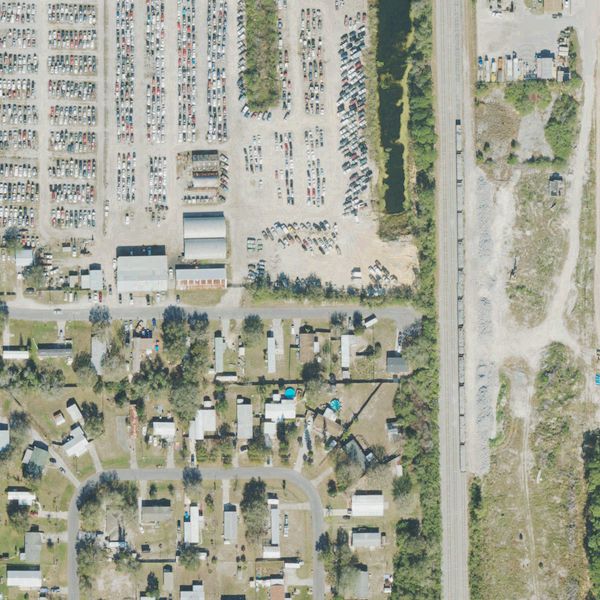 Aerial photo of E. Quarno & Sons Auto Salvage