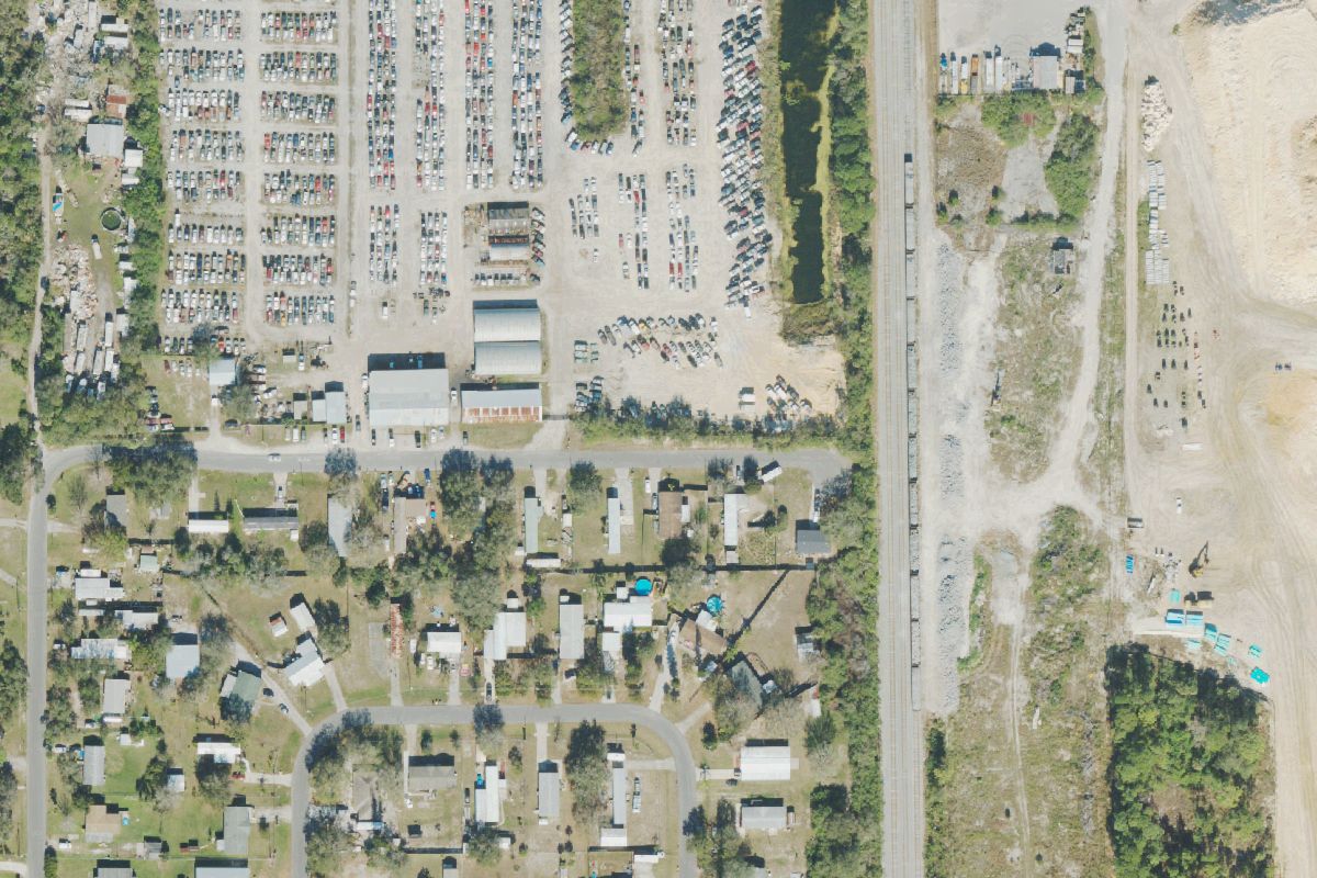 Aerial photo of E. Quarno & Sons Auto Salvage at 550 Quarno Rd