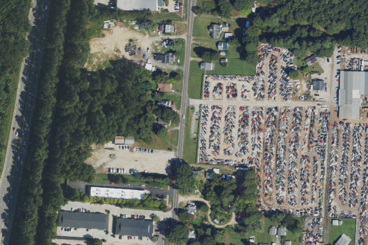 Aerial photo of Wagner's Auto Salvage