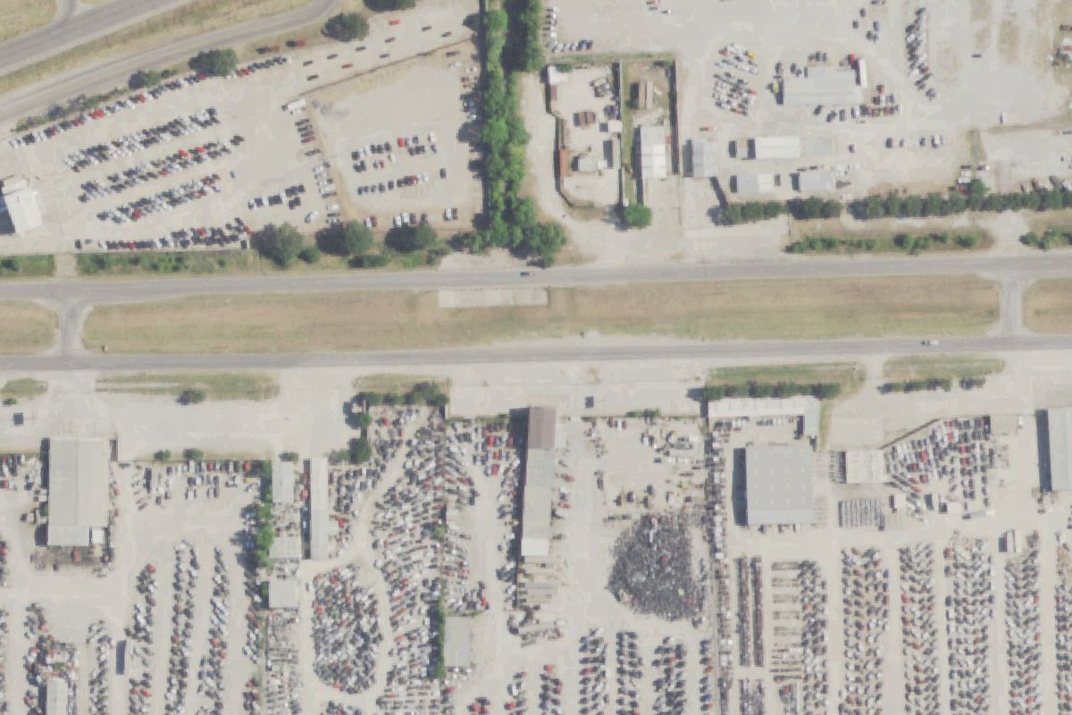 Aerial photo of Affiliated Auto Parts & Winn's Used Cars at 3806 E Jefferson St